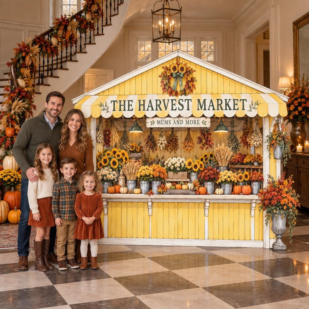 Yellow Sunflower Harvest Market Backdrop