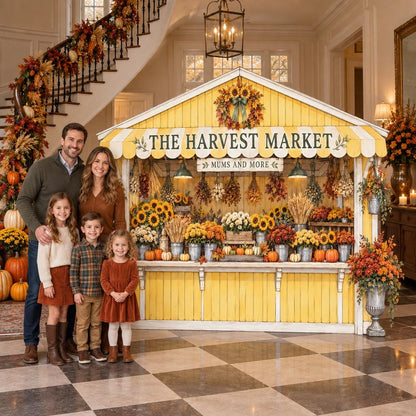 Yellow Sunflower Harvest Market Backdrop