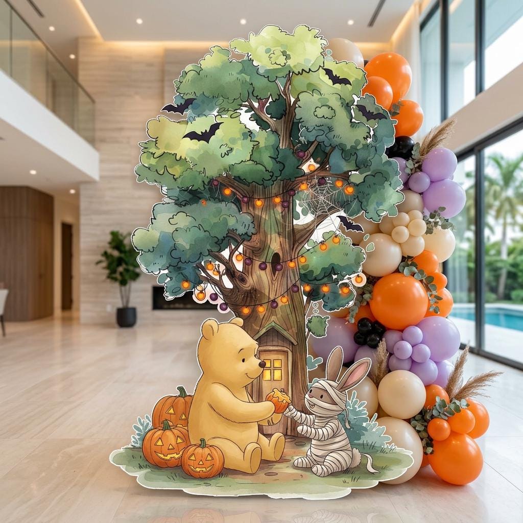 Skeleton Honey Bear Halloween Tree Cutout