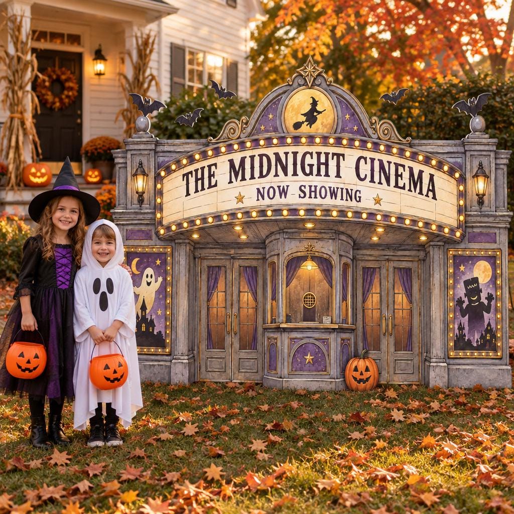 Gray Stone Halloween Movie Cinema Backdrop