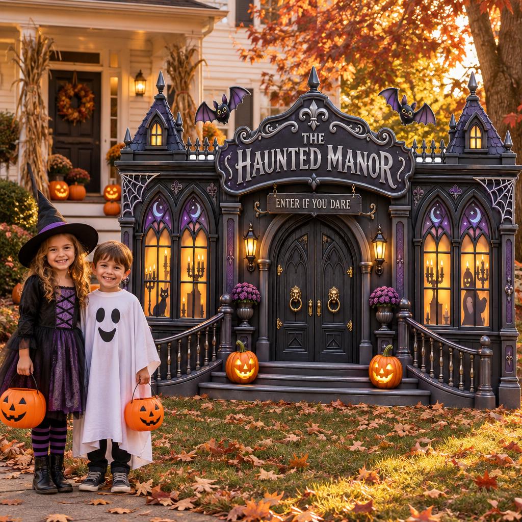 Black Gothic Haunted Manor Backdrop