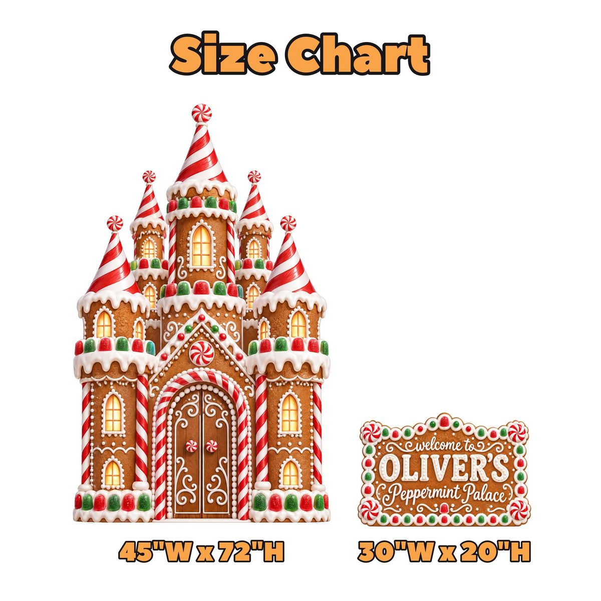 Peppermint Gingerbread Candy Castle Cutout