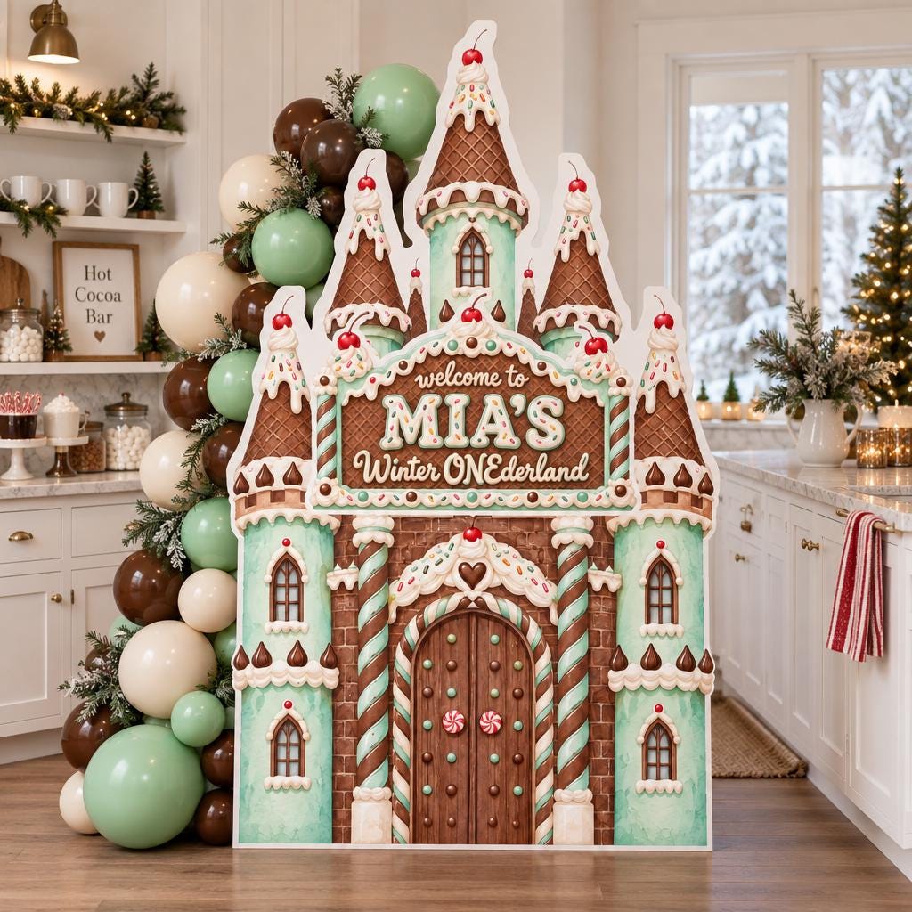 Peppermint Gingerbread Candy Castle Cutout