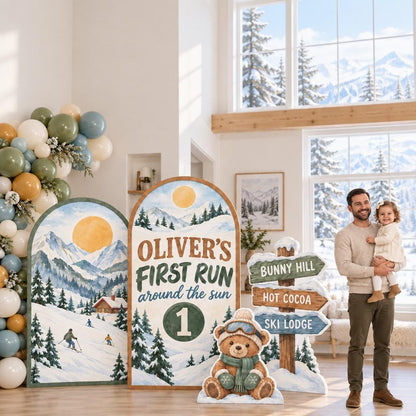 Watercolor Snowy Mountain First Run Arch Set
