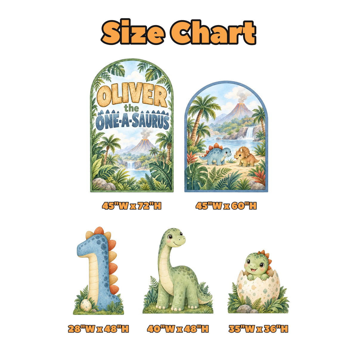 Watercolor Jungle One-a-Saurus Arch Set