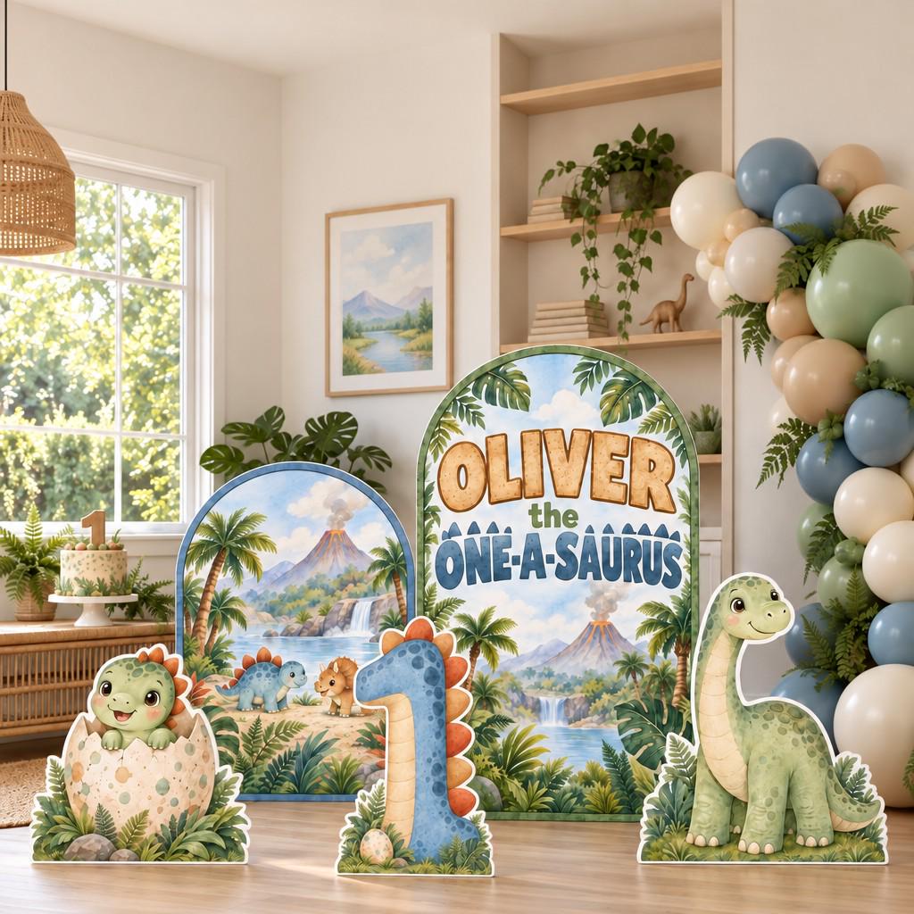 Watercolor Jungle One-a-Saurus Arch Set