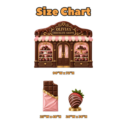 Chocolate Shoppe Storefront Backdrop Set