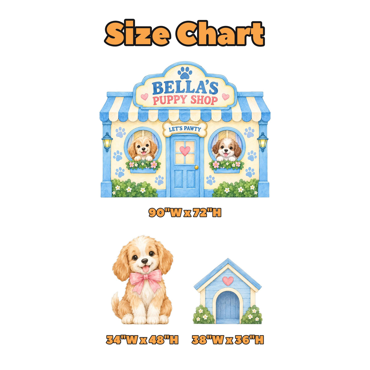 Blue Striped Puppy Shop Storefront Set