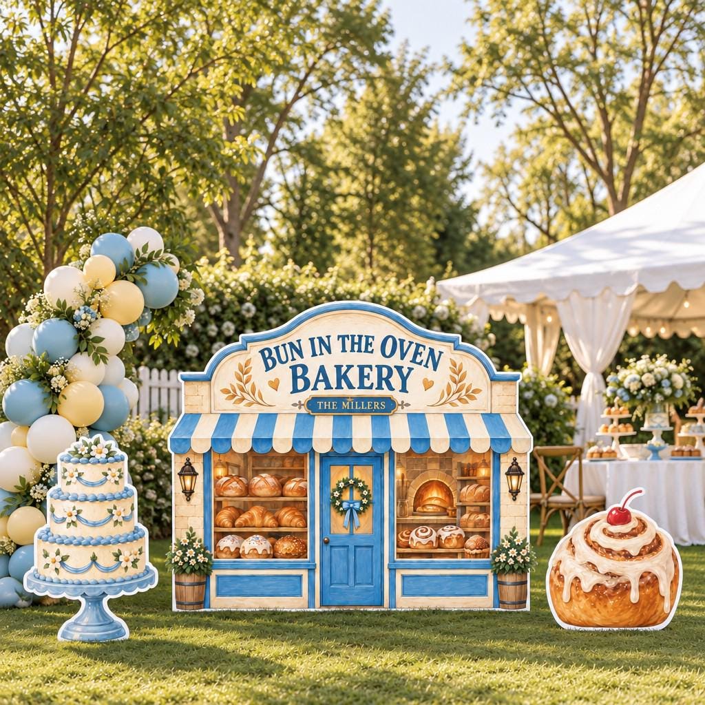 Blue Striped Bun in the Oven Bakery Set