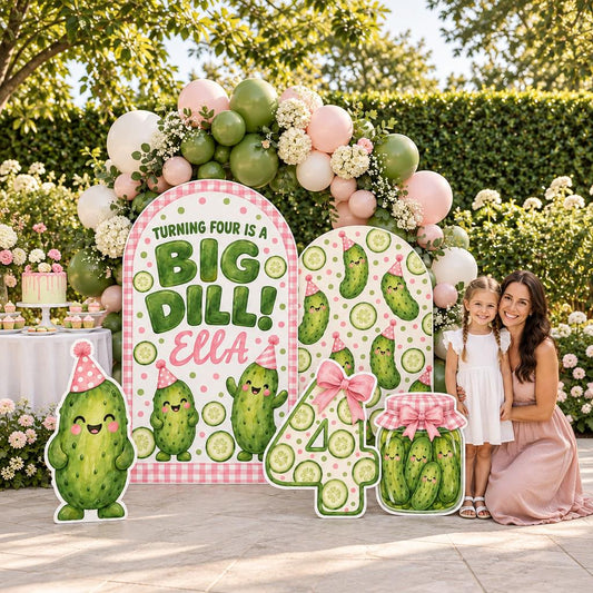 Pink Gingham Big Dill Pickle Arch Set