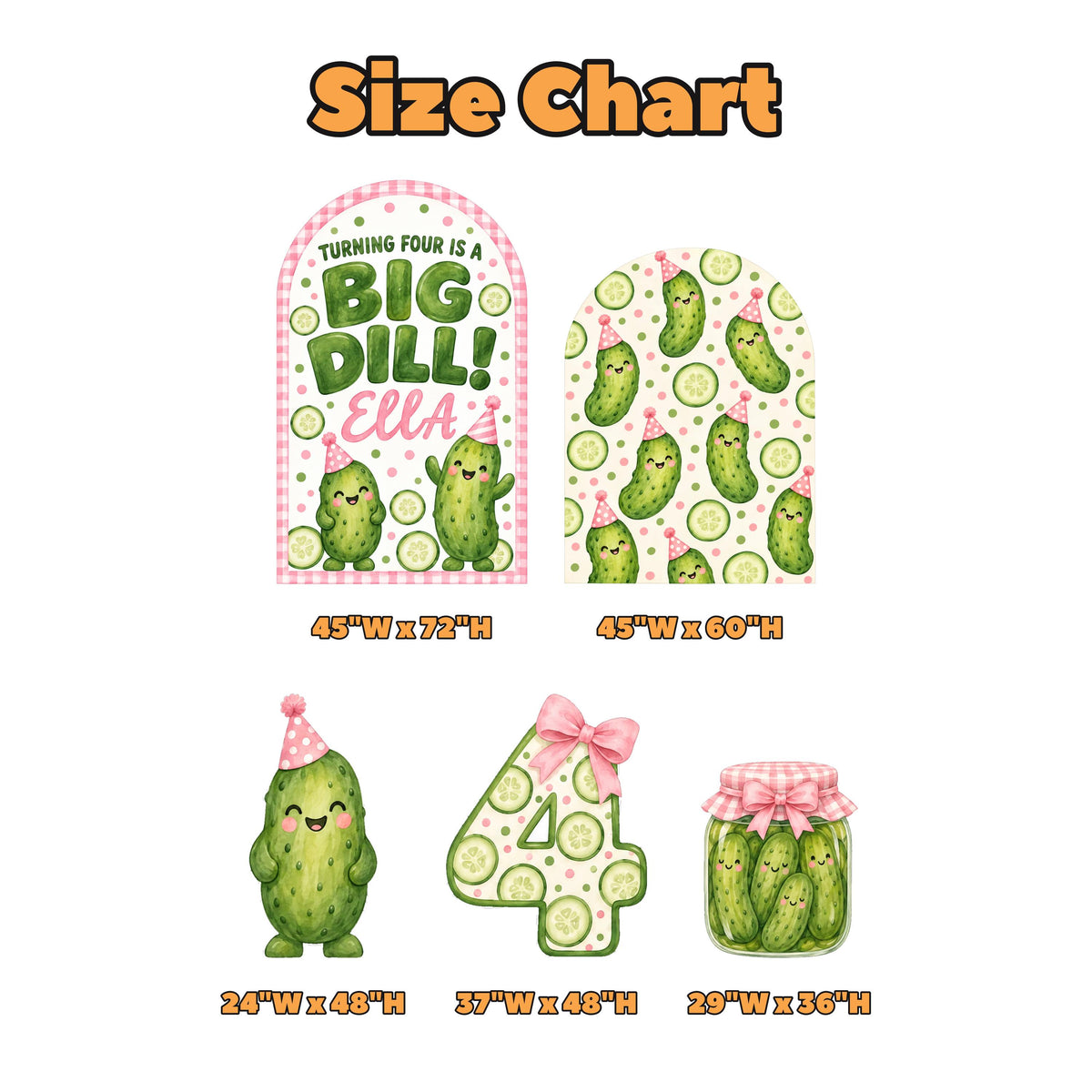Pink Gingham Big Dill Pickle Arch Set
