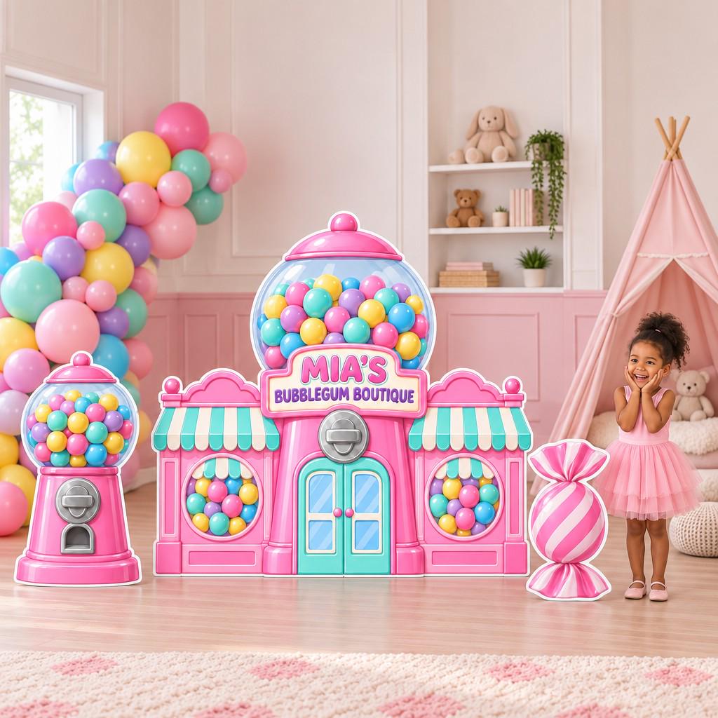 Pink Bubblegum Boutique Storefront Set