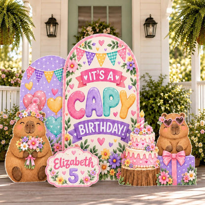 Pastel Capybara Birthday Arch Set