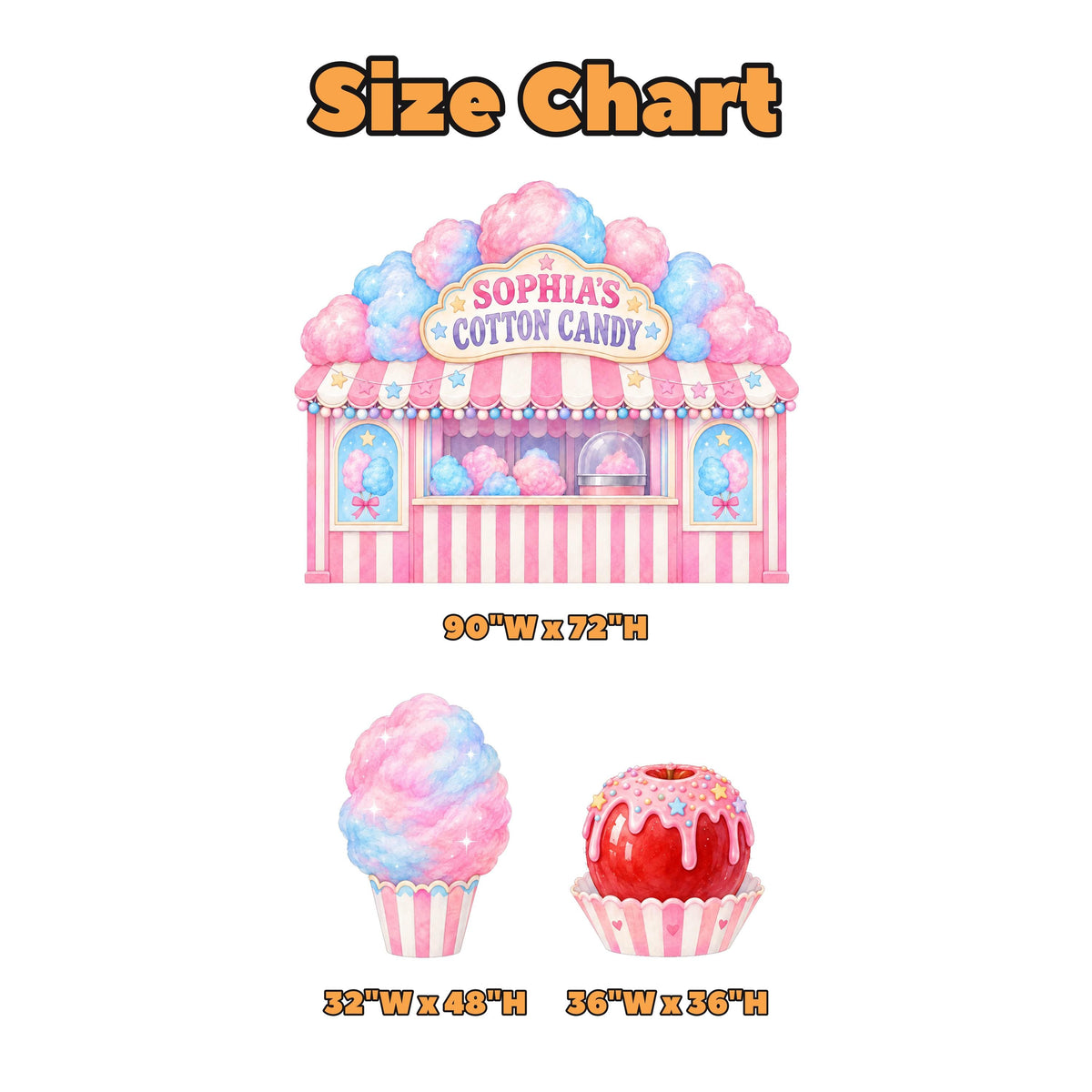 Striped Cotton Candy Carnival Booth Set