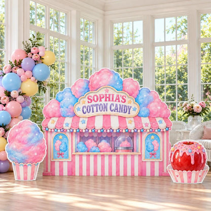 Striped Cotton Candy Carnival Booth Set