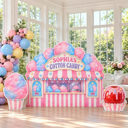 Striped Cotton Candy Carnival Booth Set