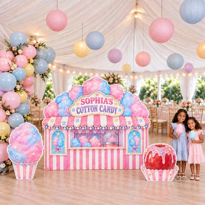 Striped Cotton Candy Carnival Booth Set