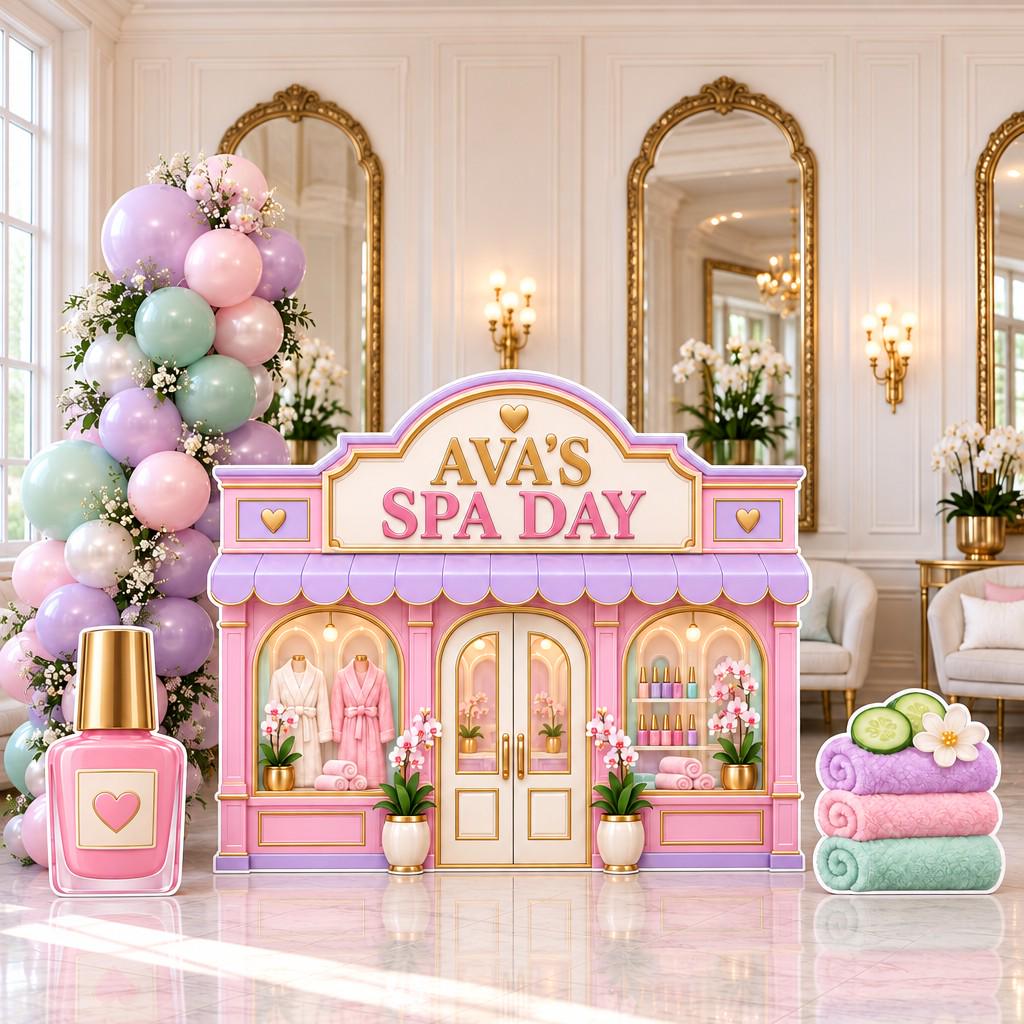 Pastel Pink Spa Day Storefront Set