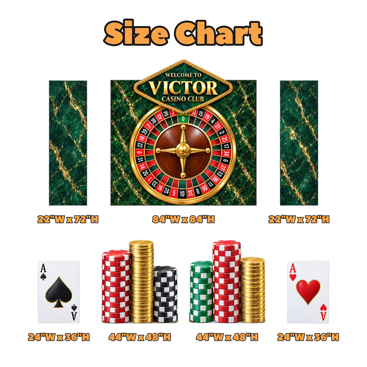 Black Gold Art Deco Casino Roulette Set