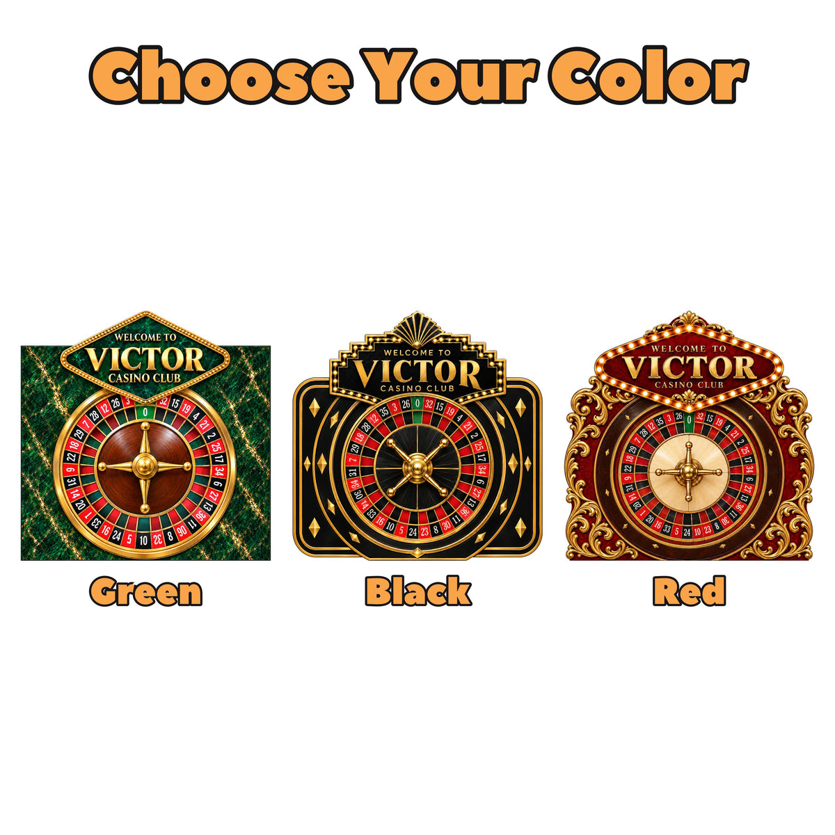 Black Gold Art Deco Casino Roulette Set