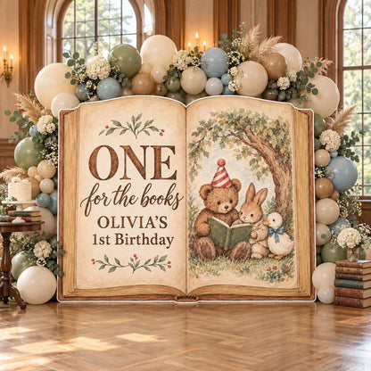 Woodland Friends Open Book Backdrop