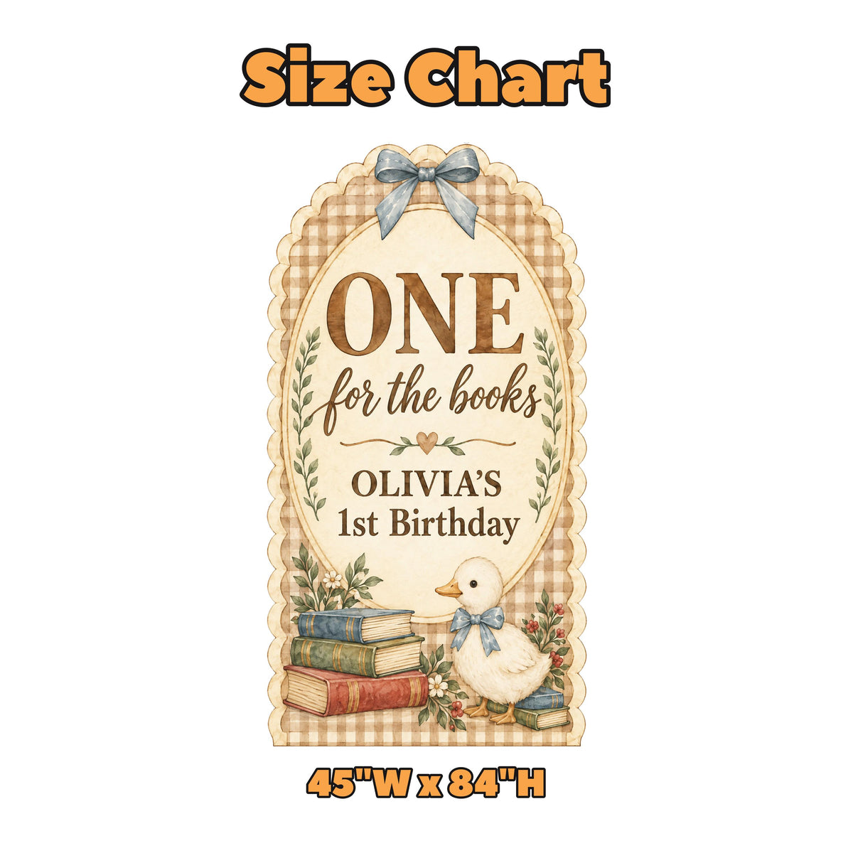 Tan Gingham Duckling One for the Books Arch
