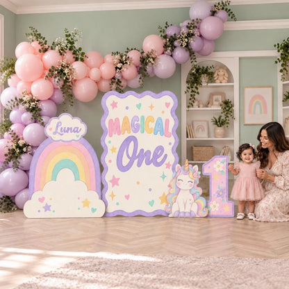 Pastel Rainbow Magical One Unicorn Set