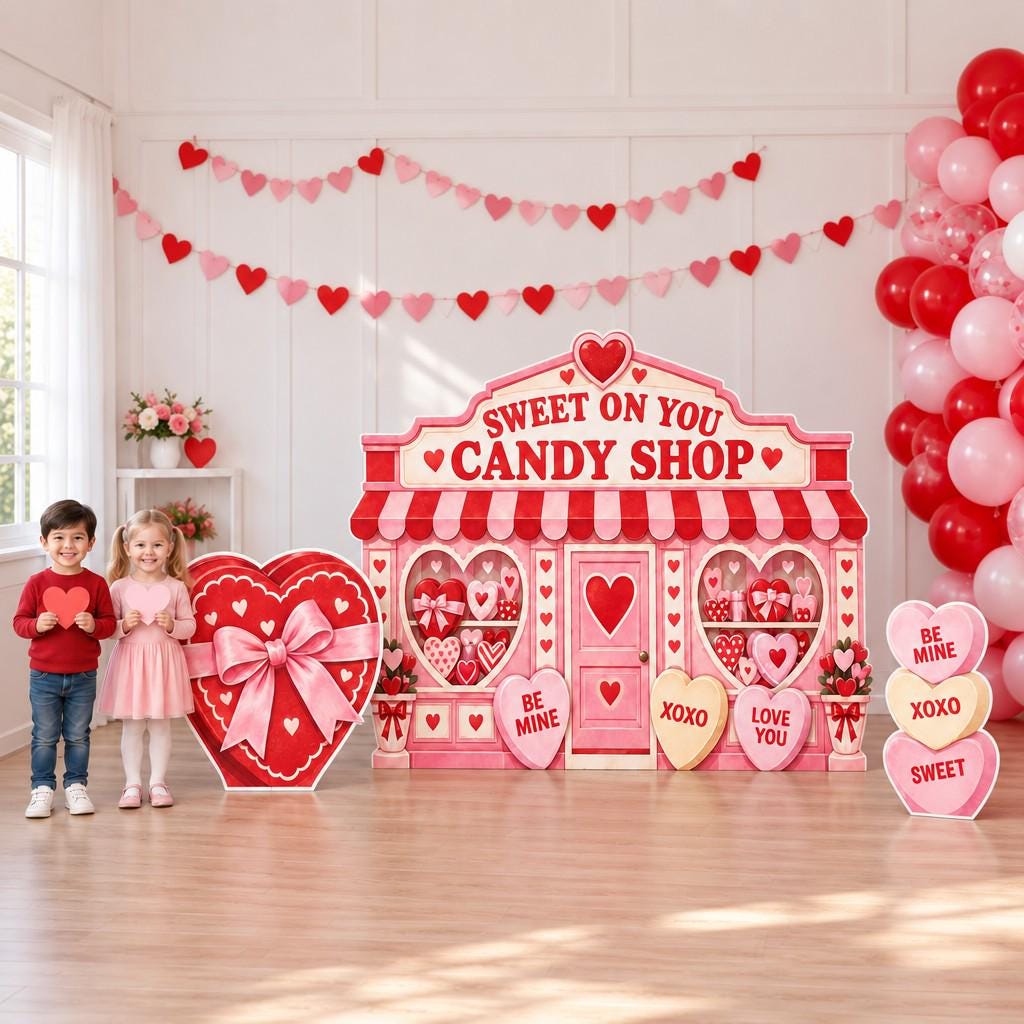 Conversation Hearts Valentine Candy Shop Set