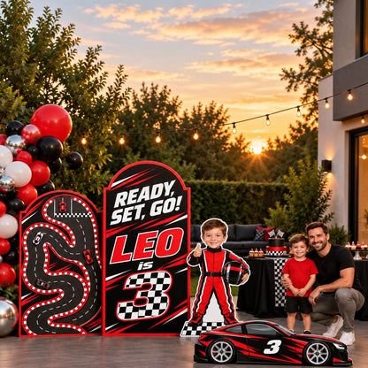 Red Black Checkered Race Car Arch Set