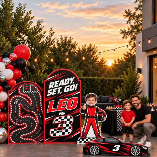 Red Black Checkered Race Car Arch Set