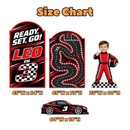 Red Black Checkered Race Car Arch Set