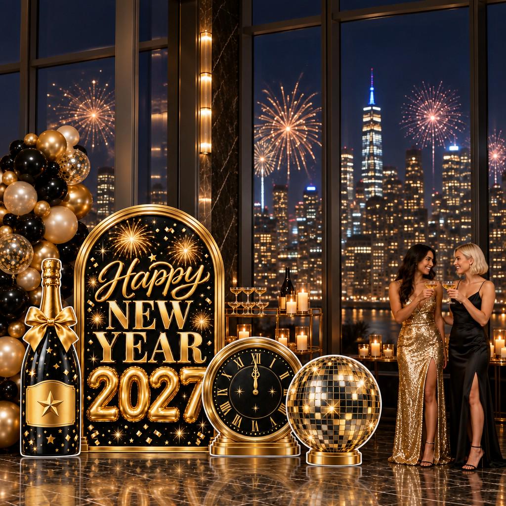 Black & Gold Midnight Countdown NYE Set
