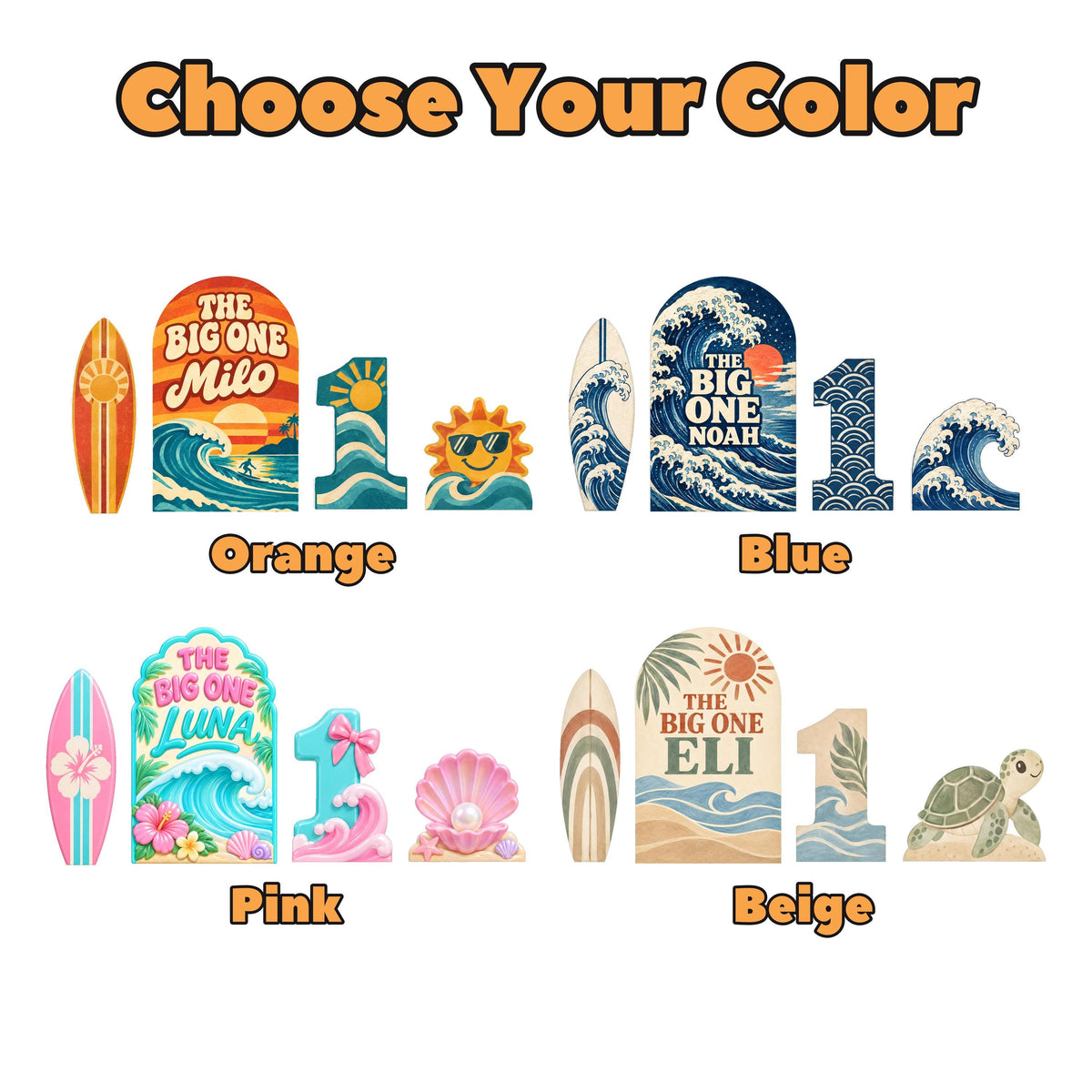 Boho Sea Turtle Big One Surf Set