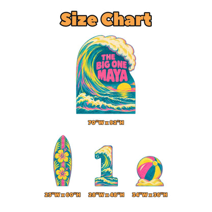 Neon Risograph Big One Surf Wave Set