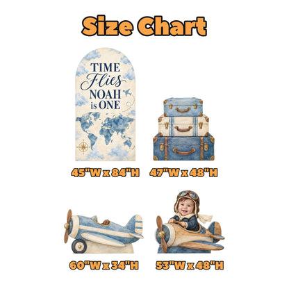 Blush Sage Time Flies Airplane Arch Set
