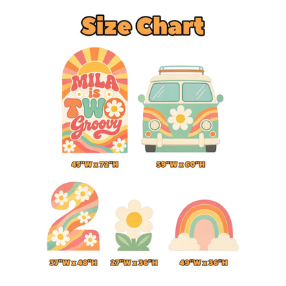 Peach Sunburst Two Groovy Camper Arch Set