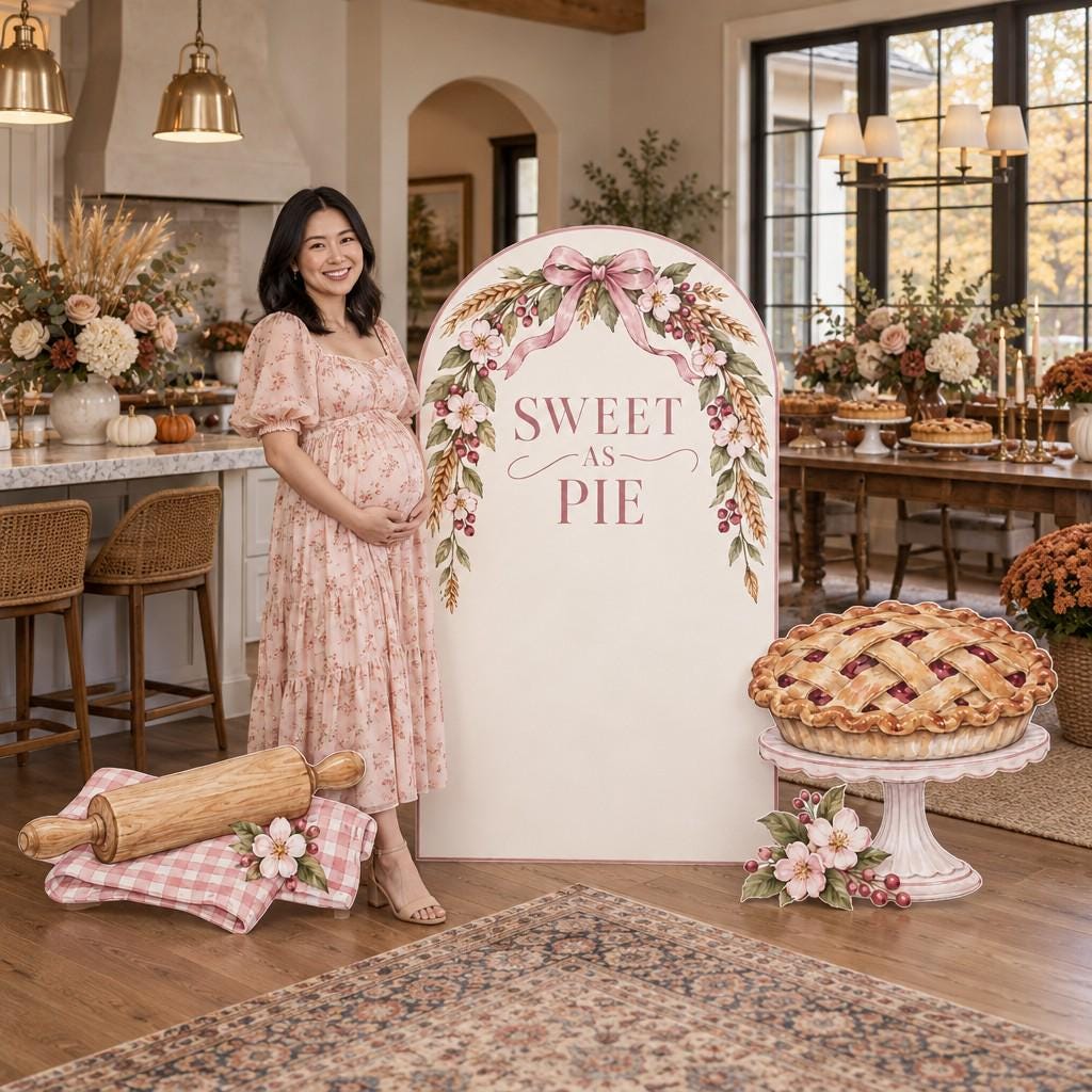 Blush Floral Sweet as Pie Thanksgiving Arch