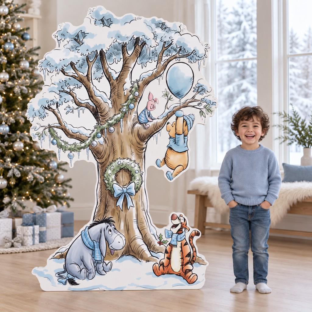 Snowy Storybook Bear Christmas Tree Cutout