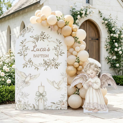 Sage Floral Dove Angel Baptism Set