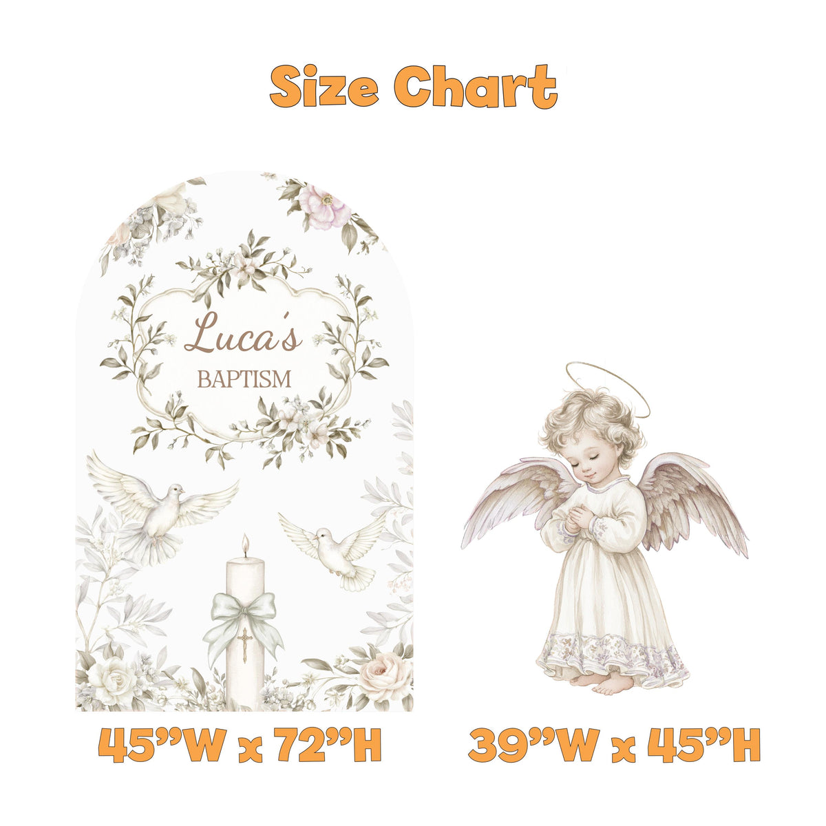Sage Floral Dove Angel Baptism Set