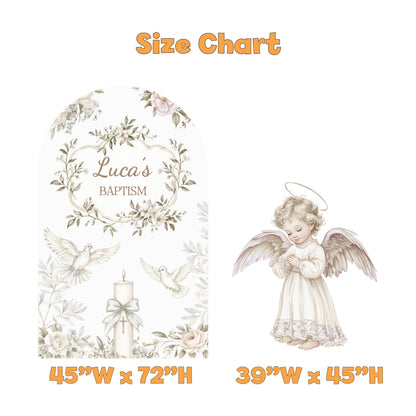 Sage Floral Dove Angel Baptism Set