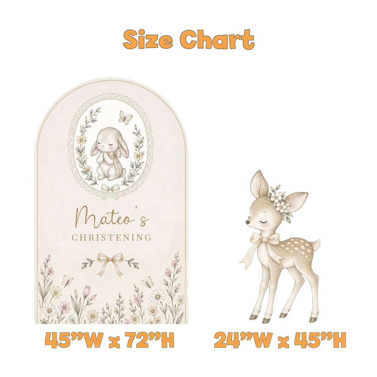 Woodland Bunny Fawn Christening Arch Set