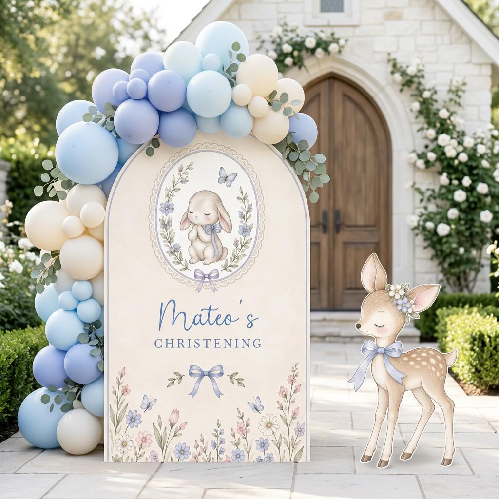 Woodland Bunny Fawn Christening Arch Set