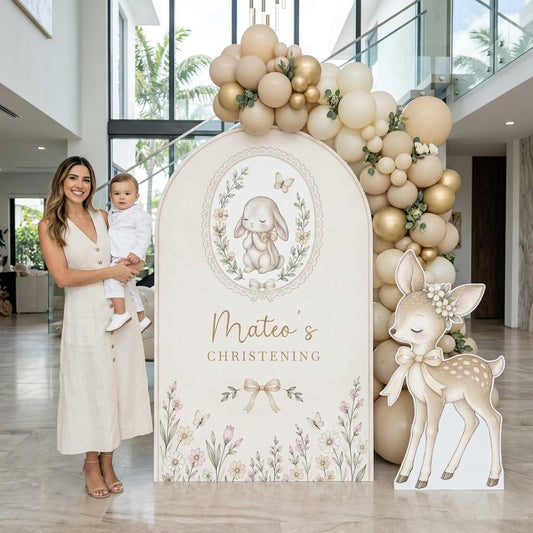 Woodland Bunny Fawn Christening Arch Set