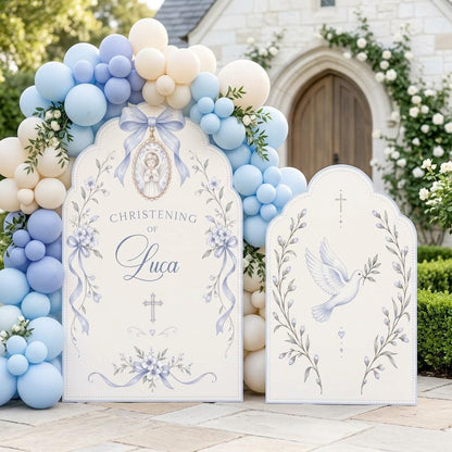 Cream Angel Dove Christening Sign Set