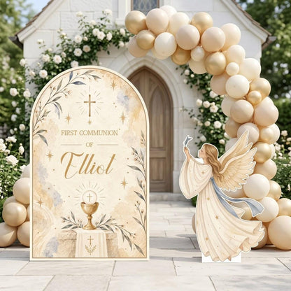 Blush Floral Angel First Communion Set