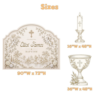 Blue Toile Cherub Chalice Baptism Set
