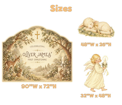 Woodland Deer Lamb Angel Christening Set