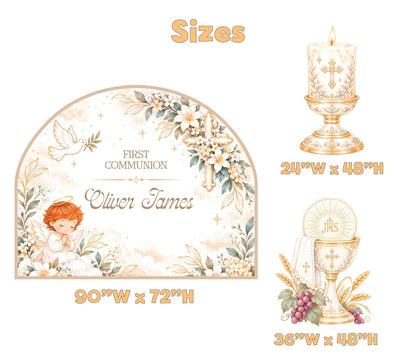 Cream Gold Cherub Communion Arch Set