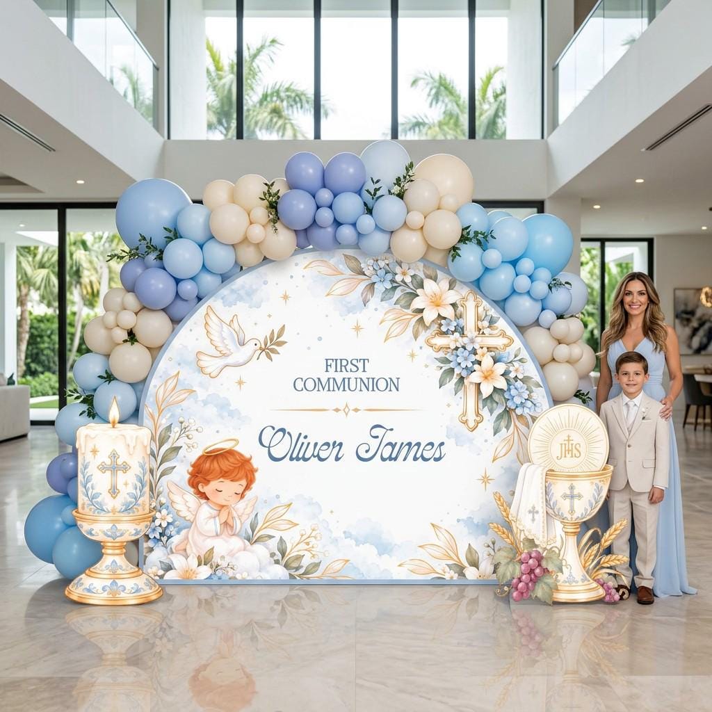 Cream Gold Cherub Communion Arch Set